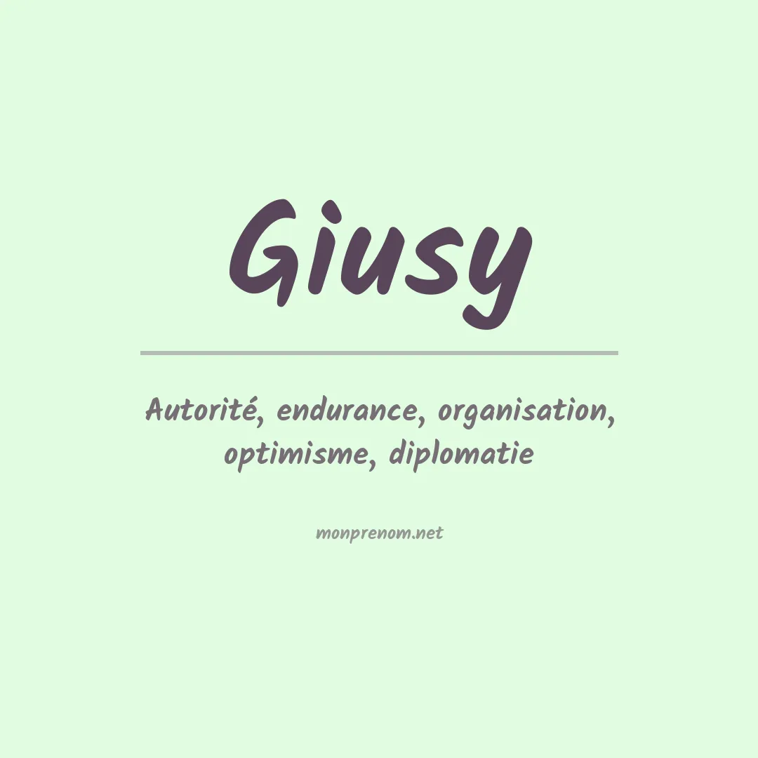 Signification du prénom Giusy