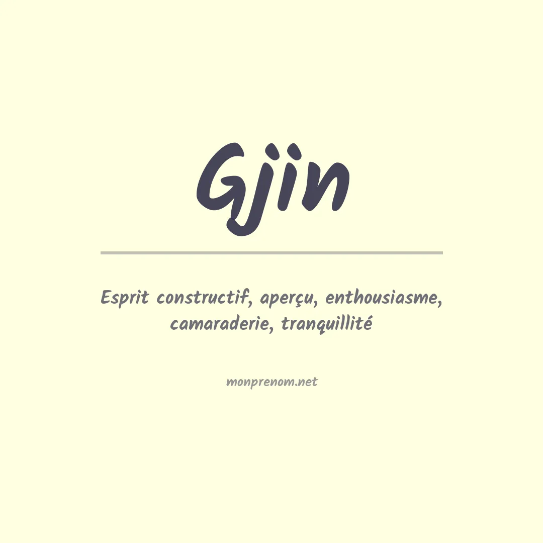 Signification du prénom Gjin