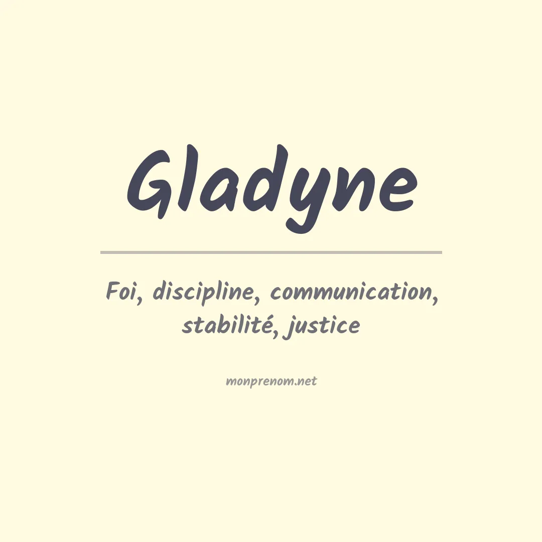Signification du prénom Gladyne