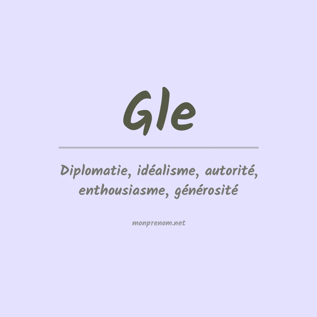 Signification du prénom Gle