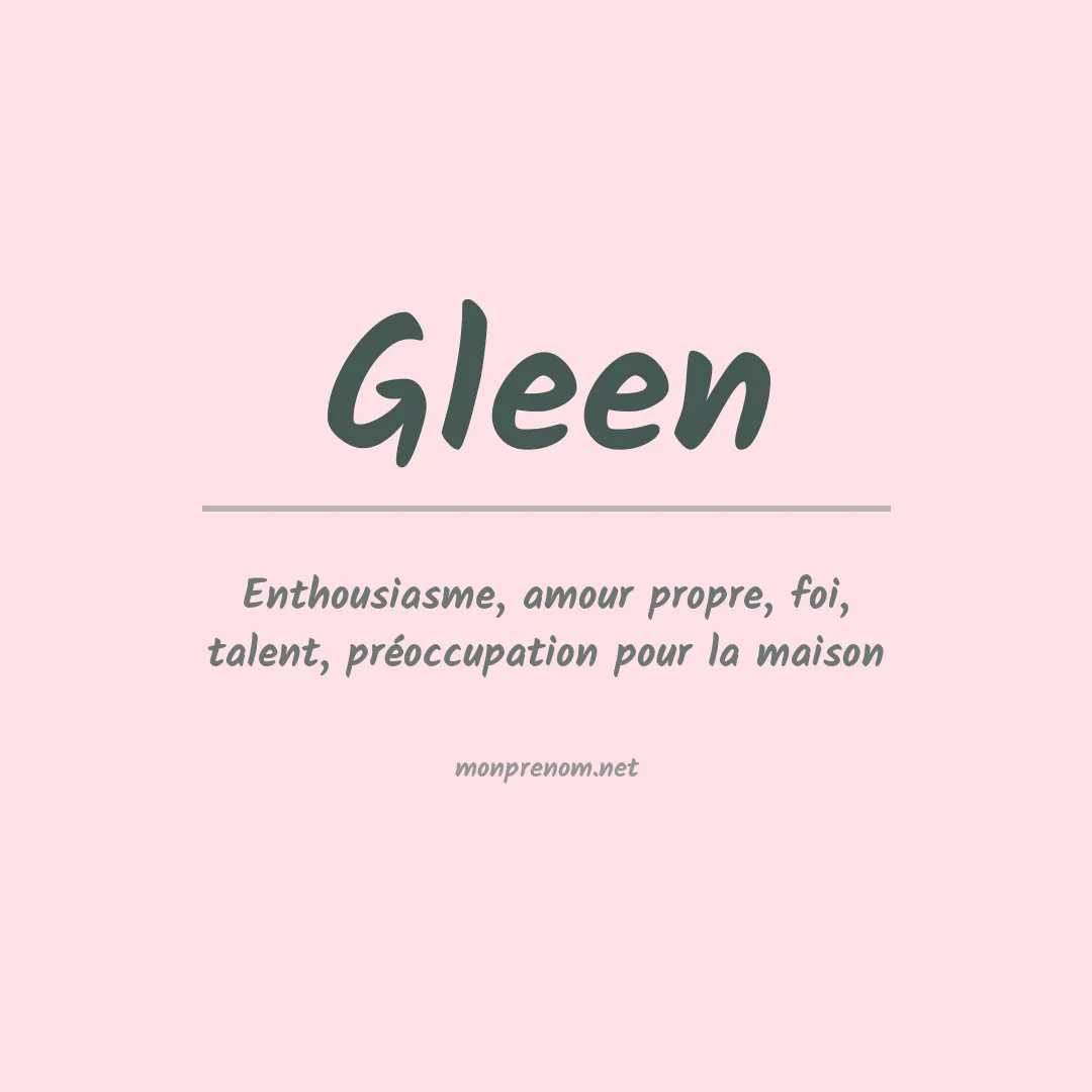 Signification du prénom Gleen