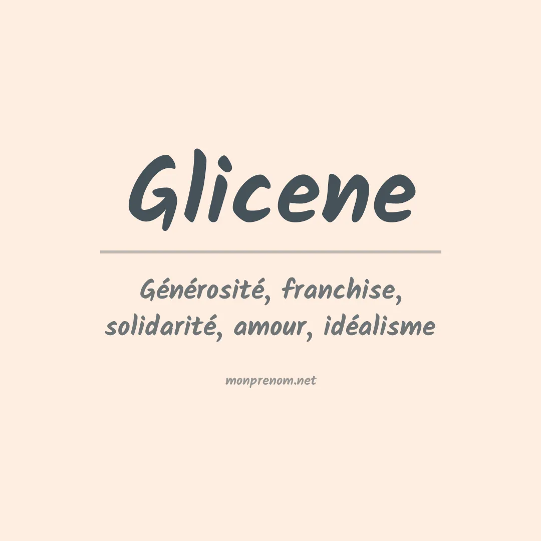 Signification du prénom Glicene