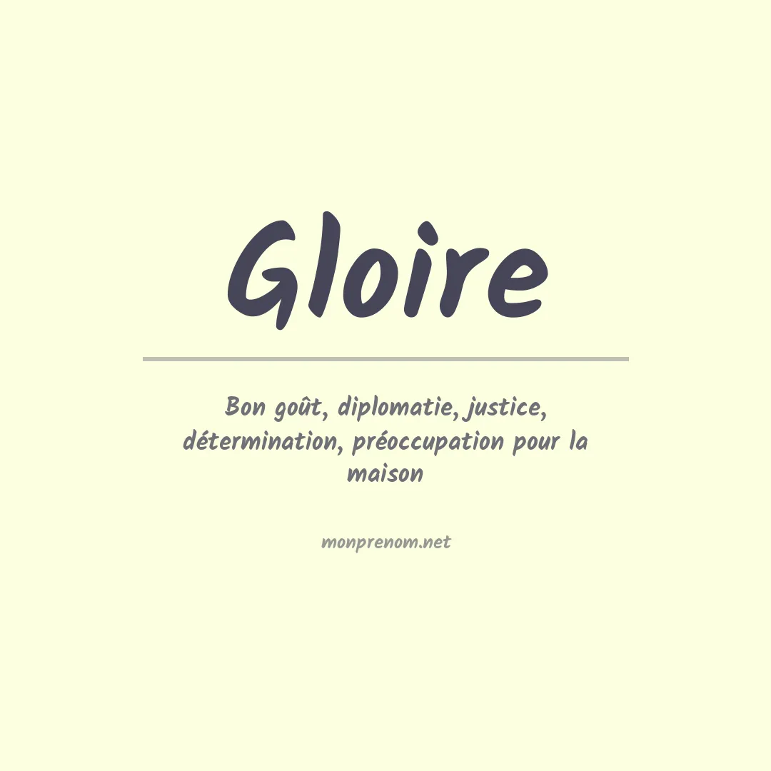 Signification du prénom Gloire