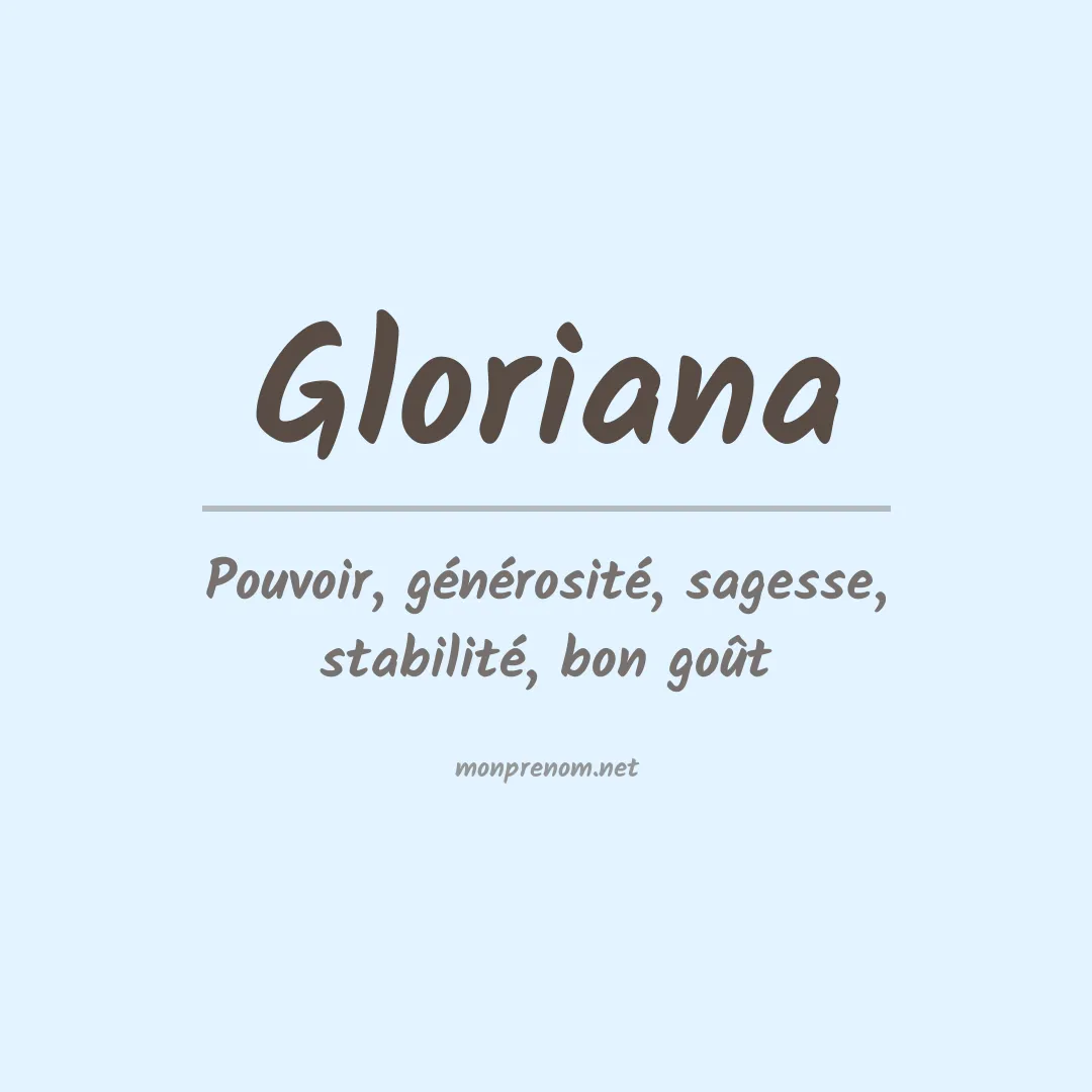 Signification du prénom Gloriana