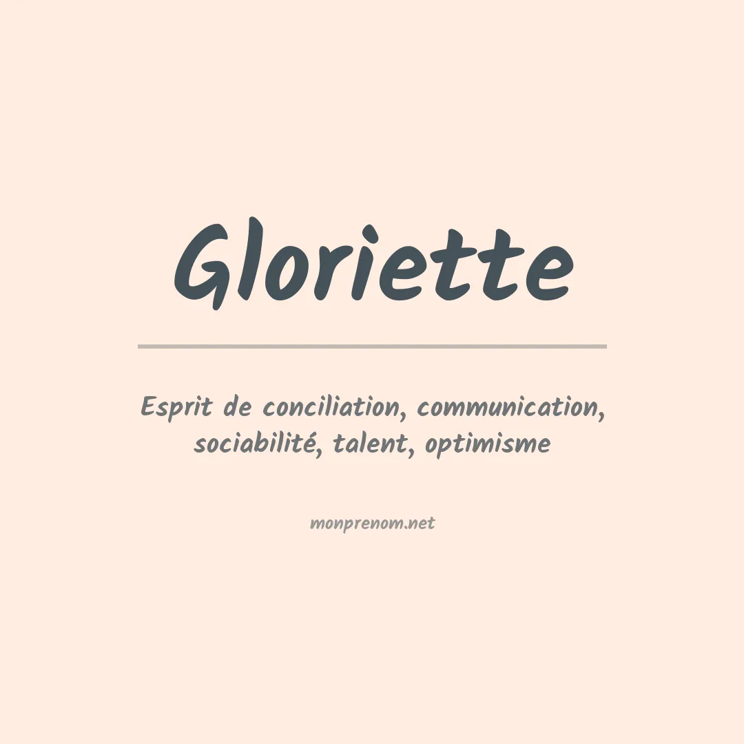 Signification du prénom Gloriette