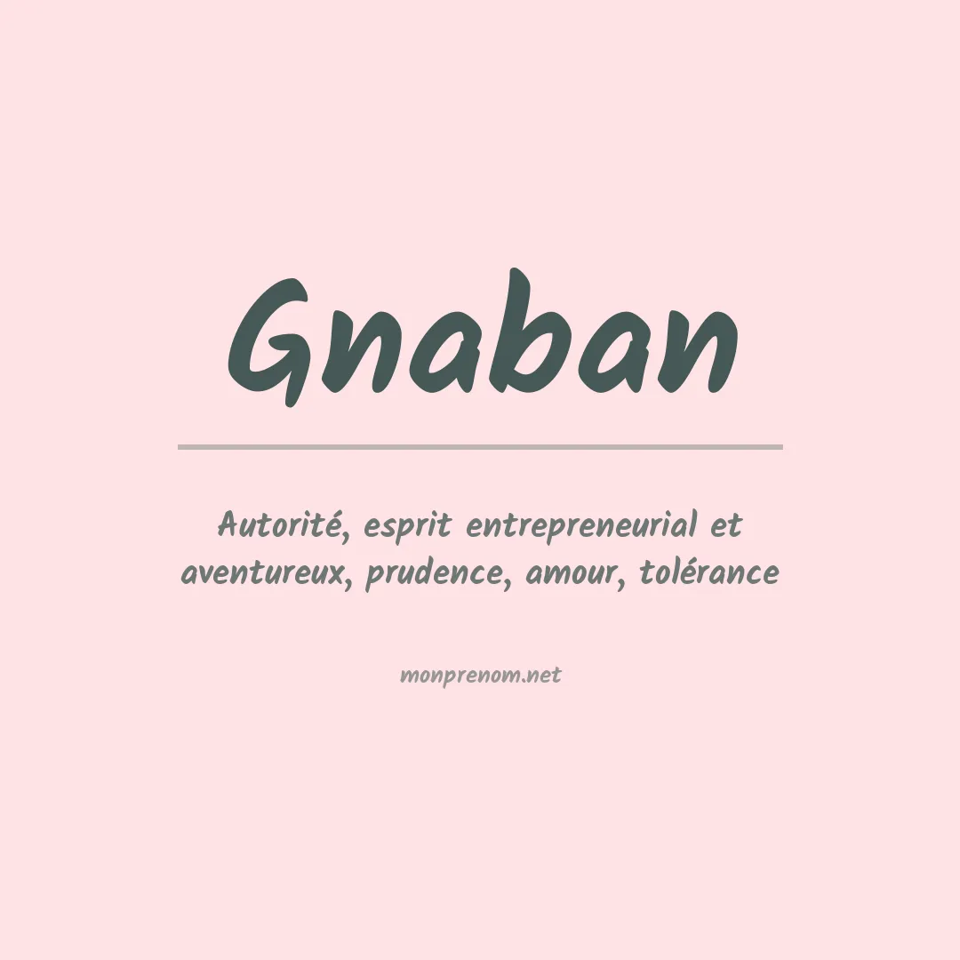Signification du prénom Gnaban