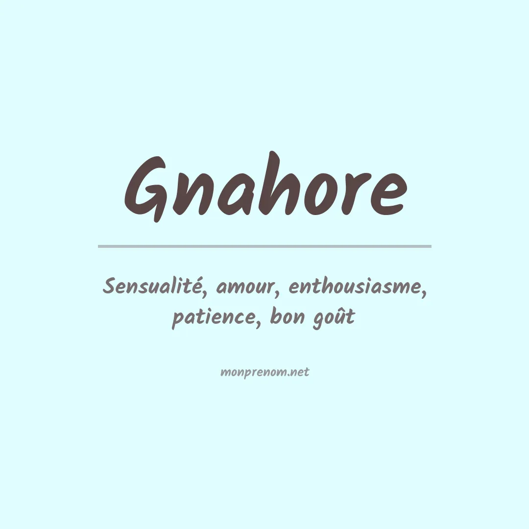 Prénom Gnahore