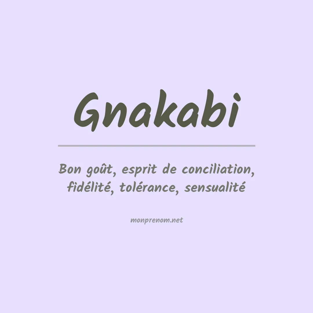 Prénom Gnakabi