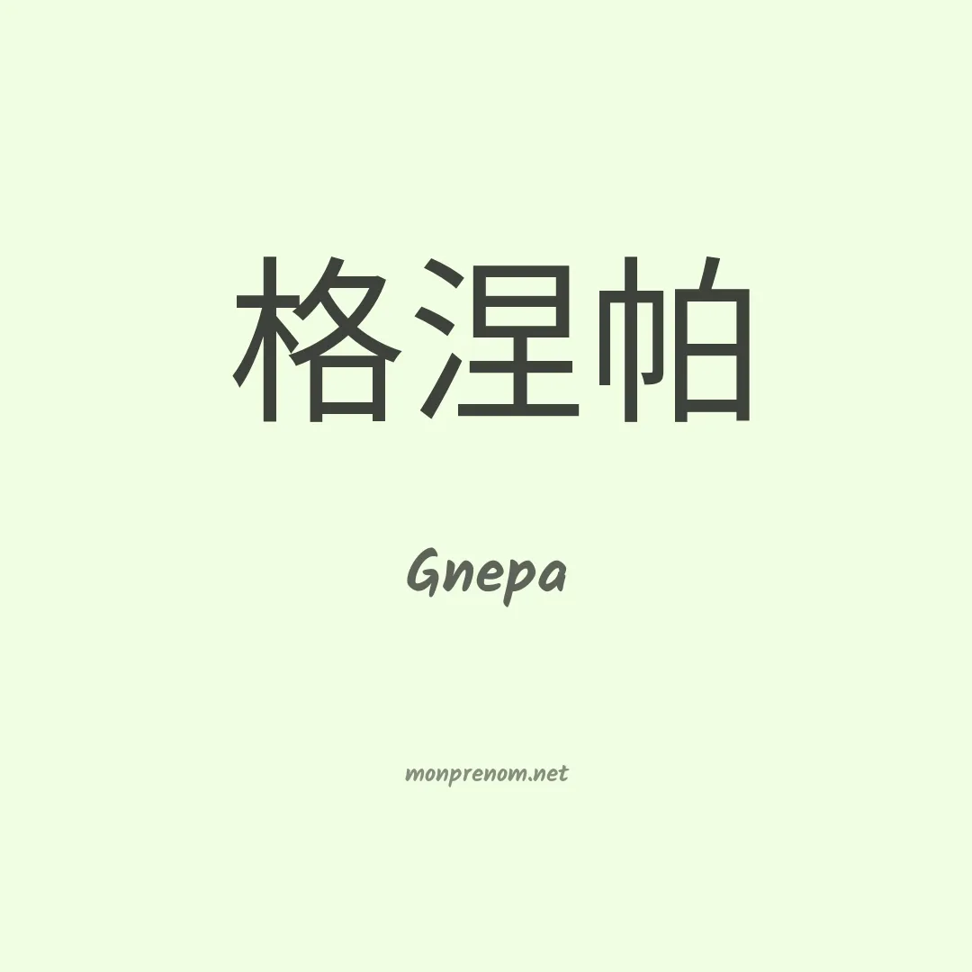 Gnepa en chinois