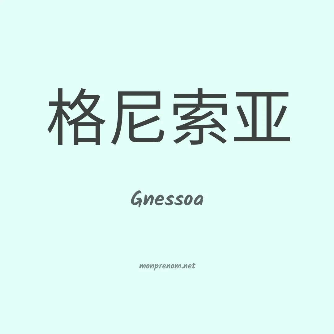 Gnessoa en chinois