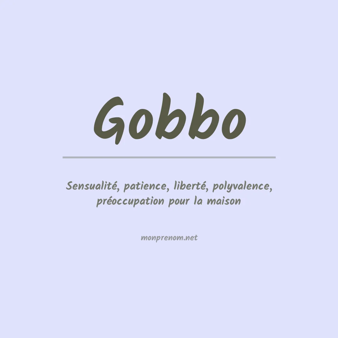 Signification du prénom Gobbo