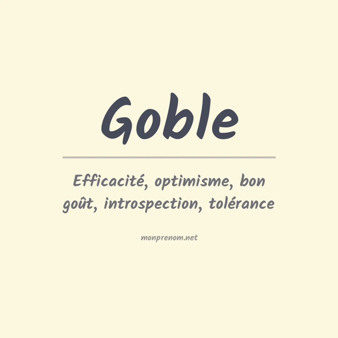 Prénom Goble