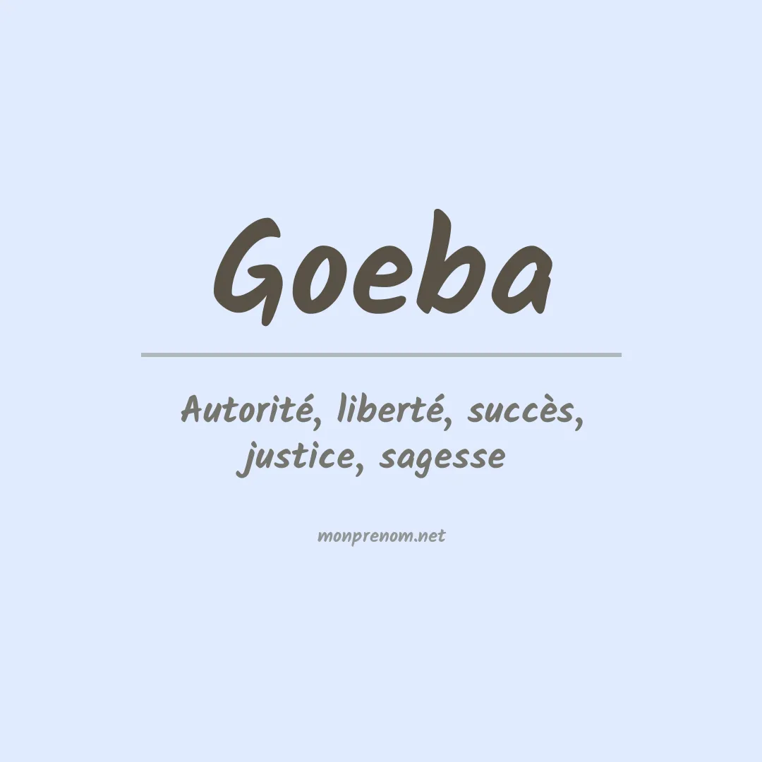 Signification du prénom Goeba