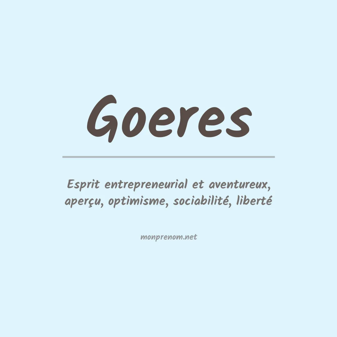 Prénom Goeres