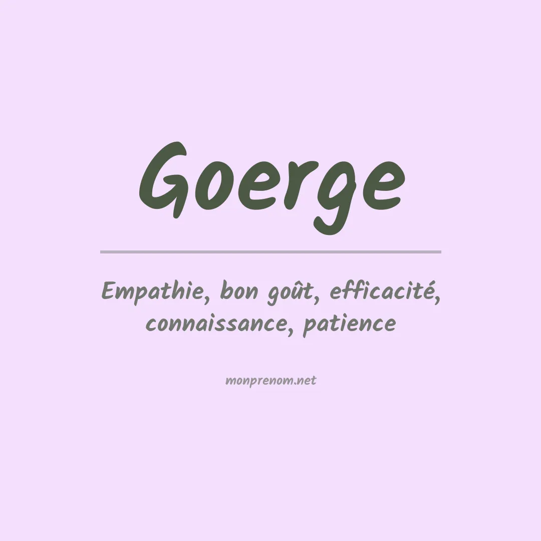 Signification du prénom Goerge