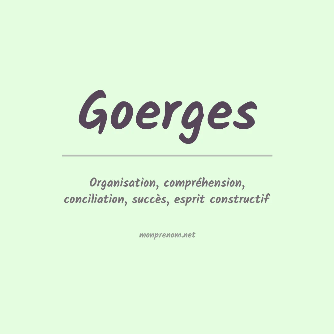 Signification du prénom Goerges