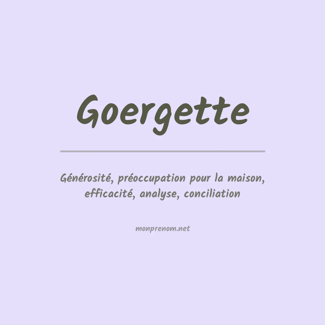 Signification du prénom Goergette