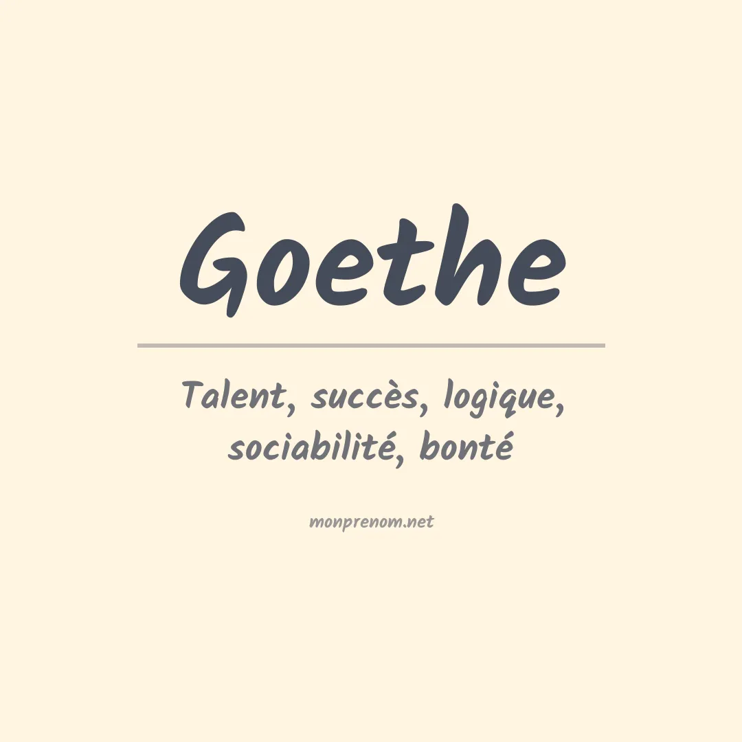 Prénom Goethe