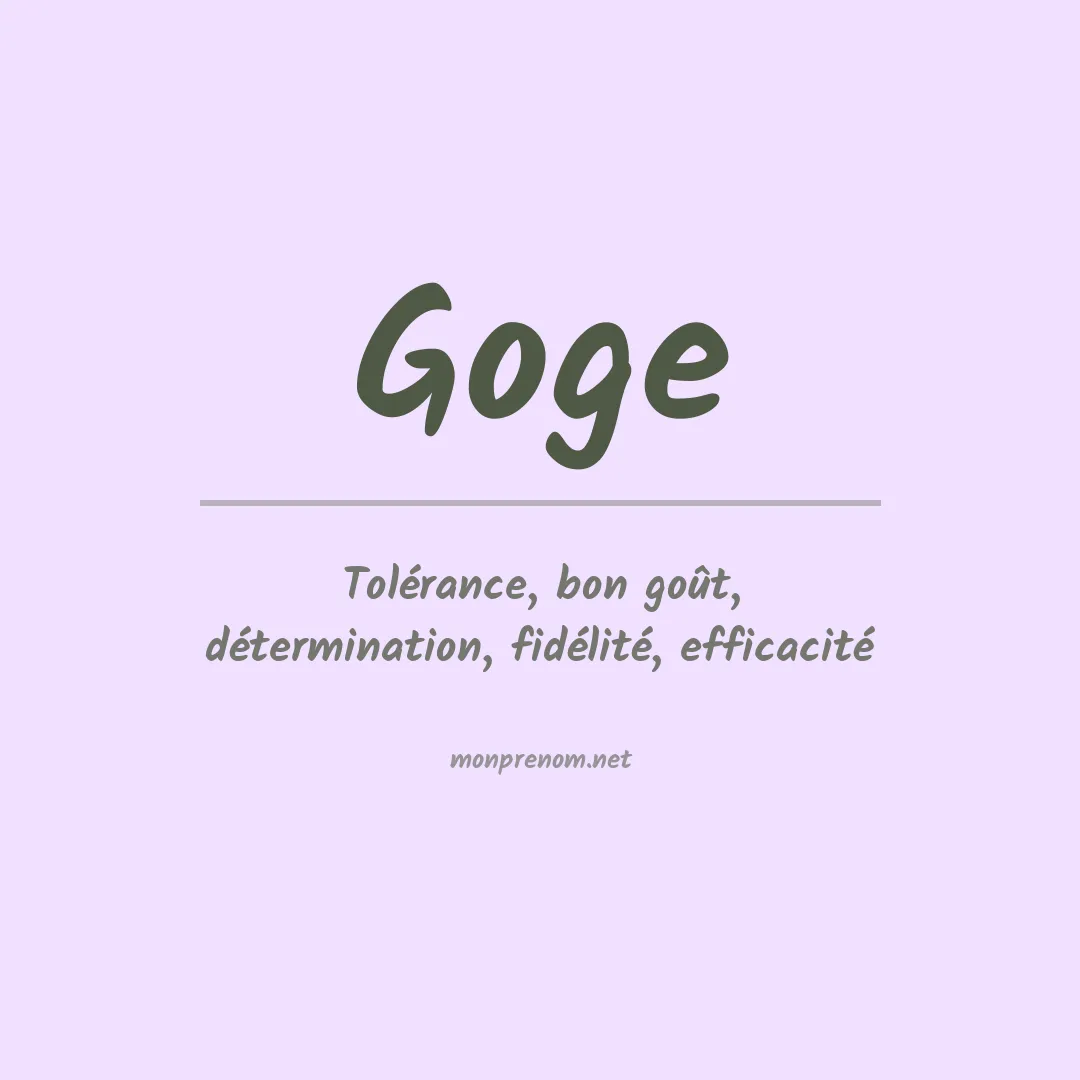 Signification du prénom Goge