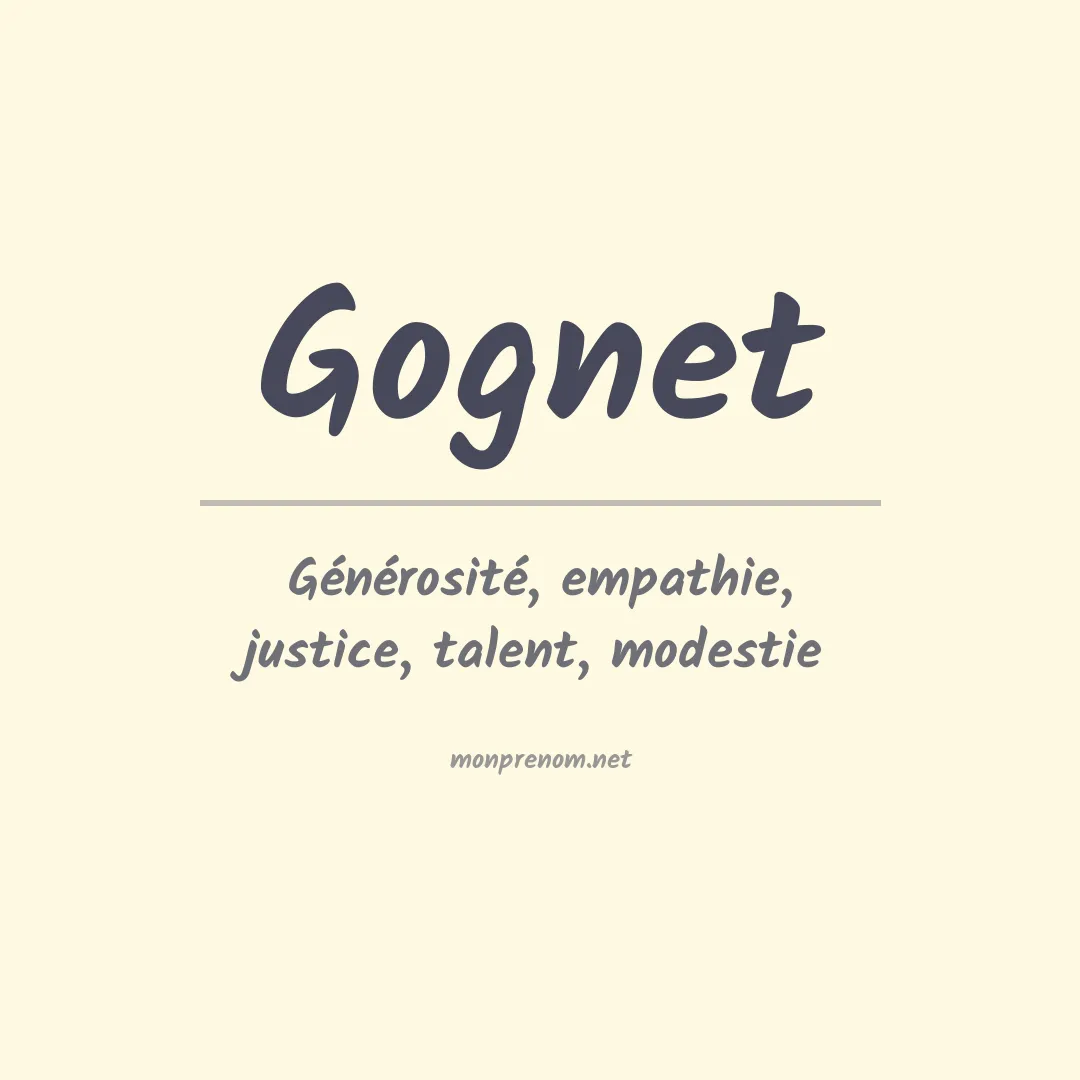Signification du prénom Gognet