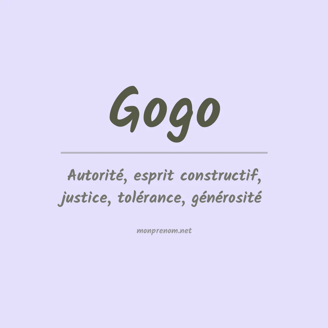 Signification du prénom Gogo