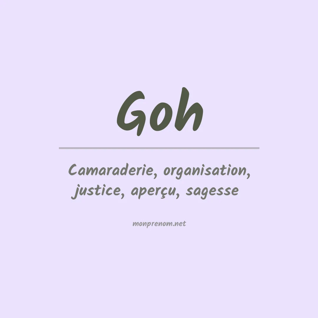 Prénom Goh