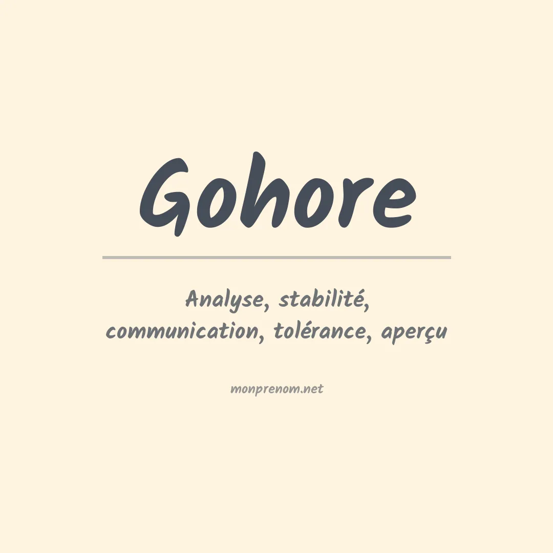 Signification du prénom Gohore