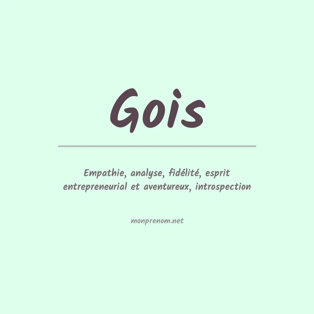 Signification du prénom Gois