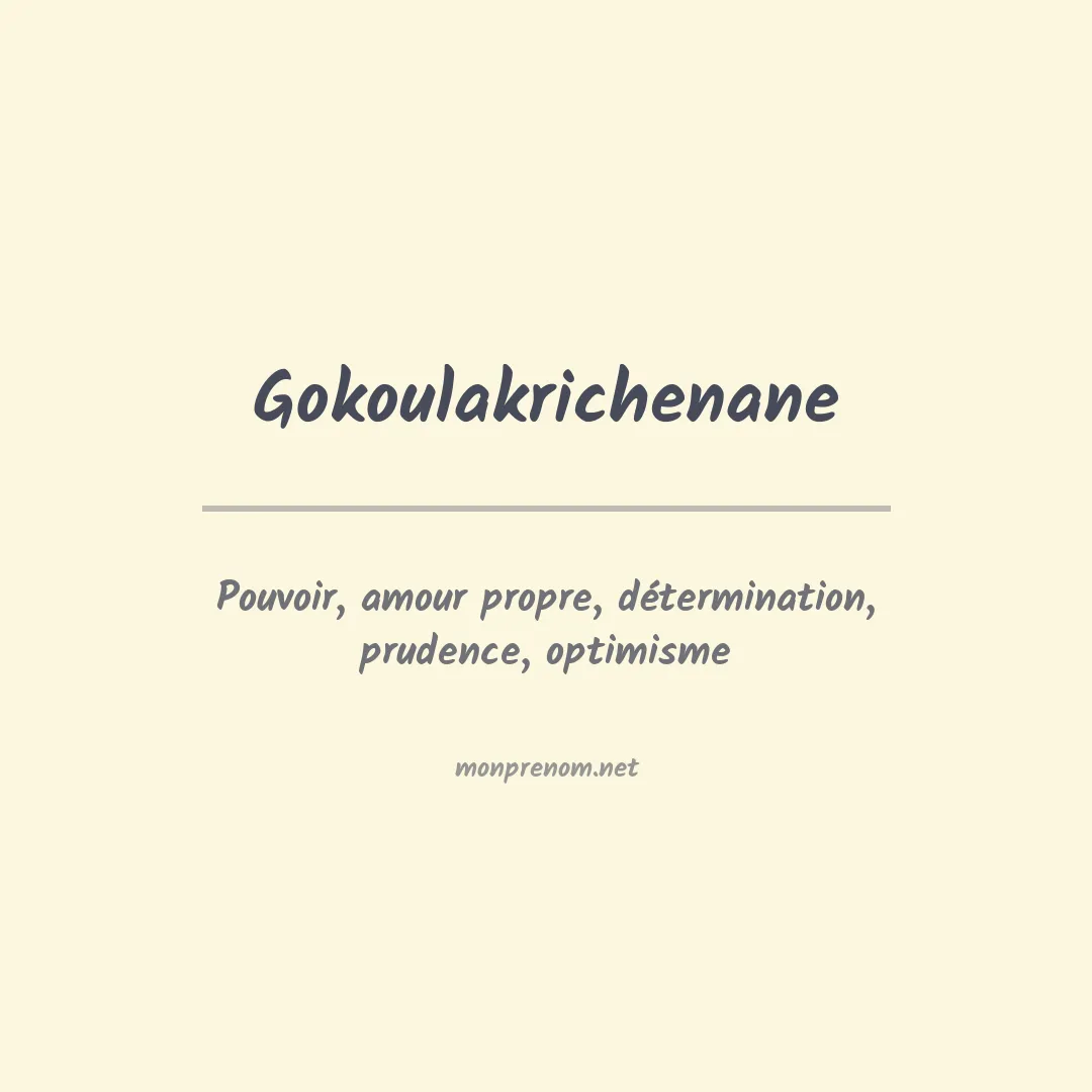 Prénom Gokoulakrichenane