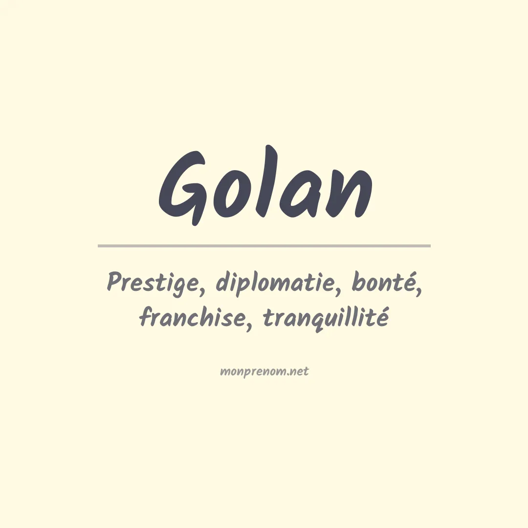 Prénom Golan
