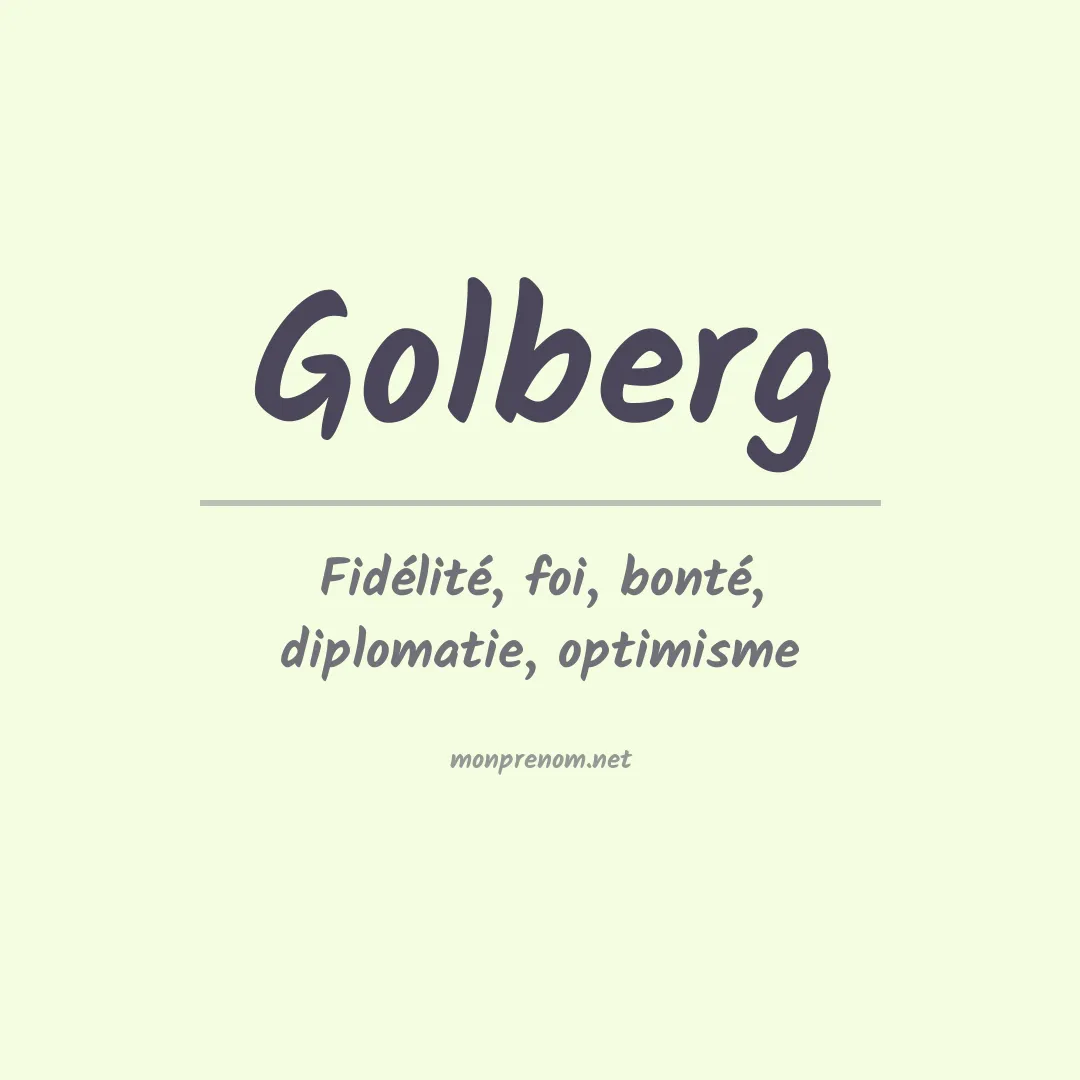 Signification du prénom Golberg