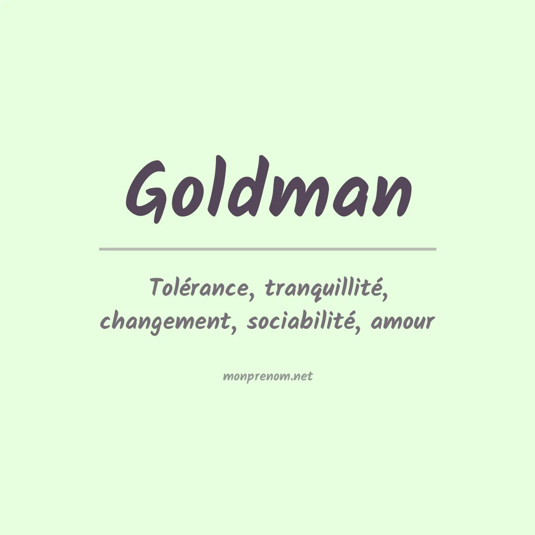 Prénom Goldman