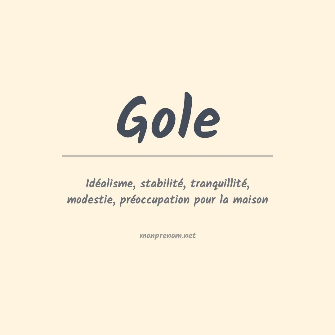 Prénom Gole