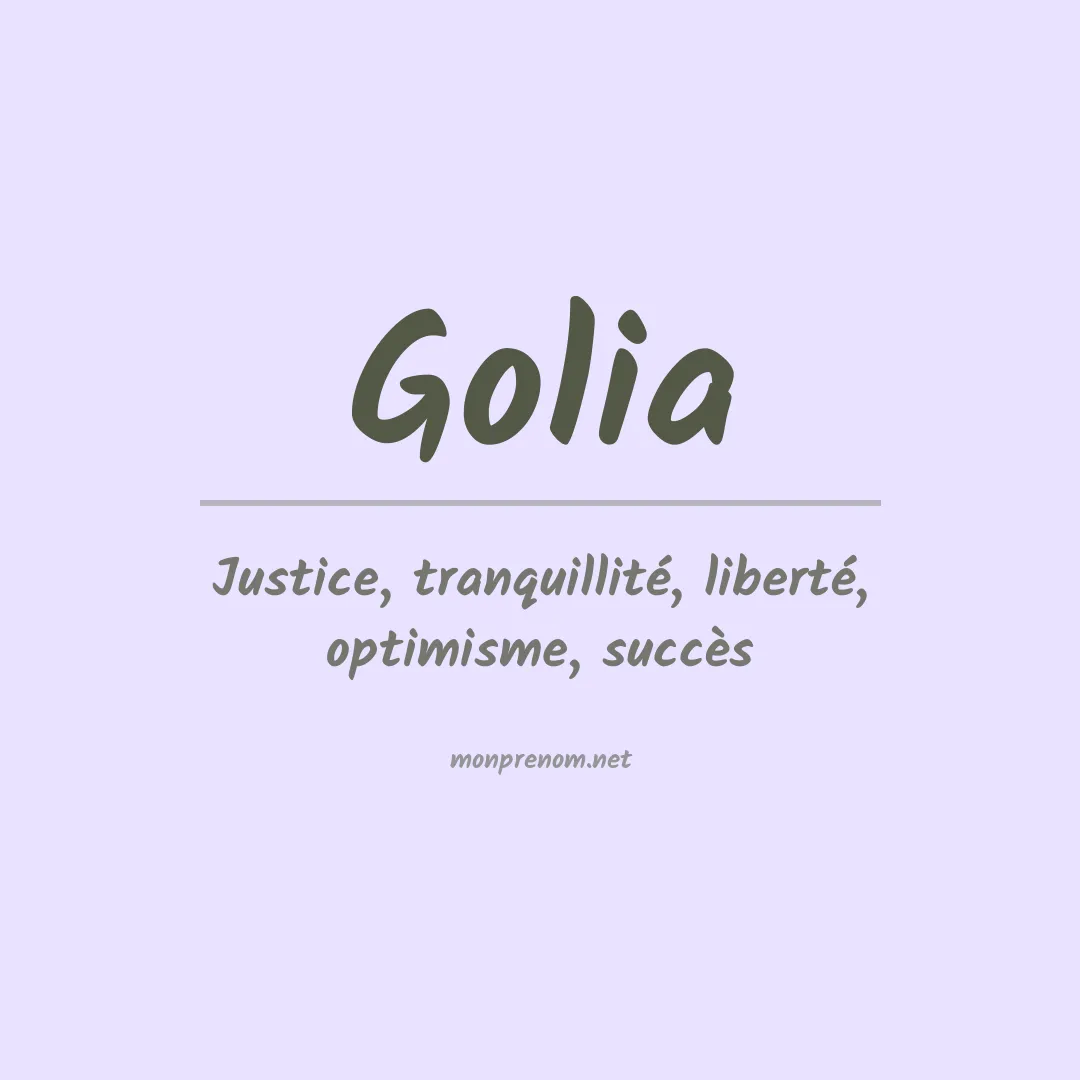Prénom Golia