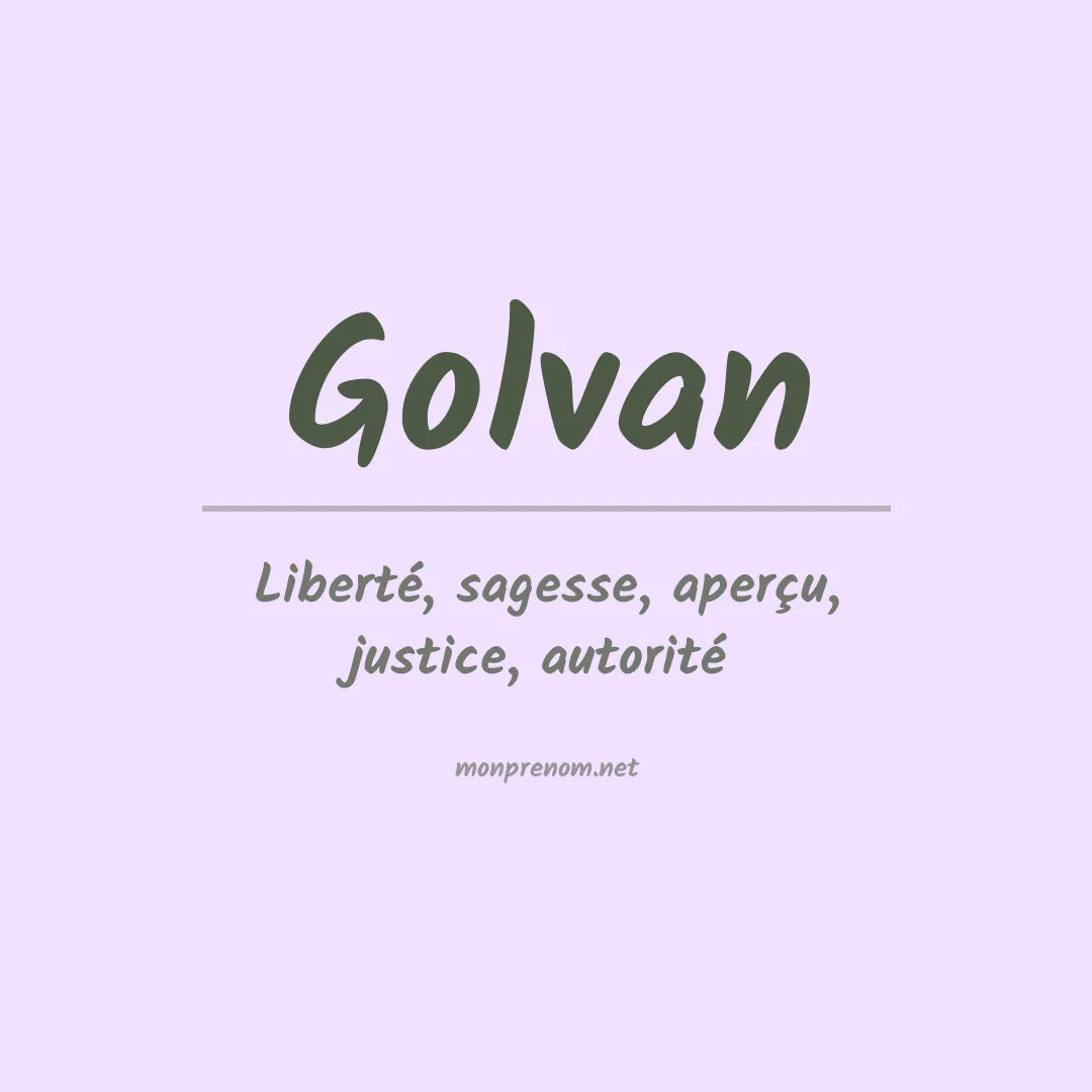Signification du prénom Golvan