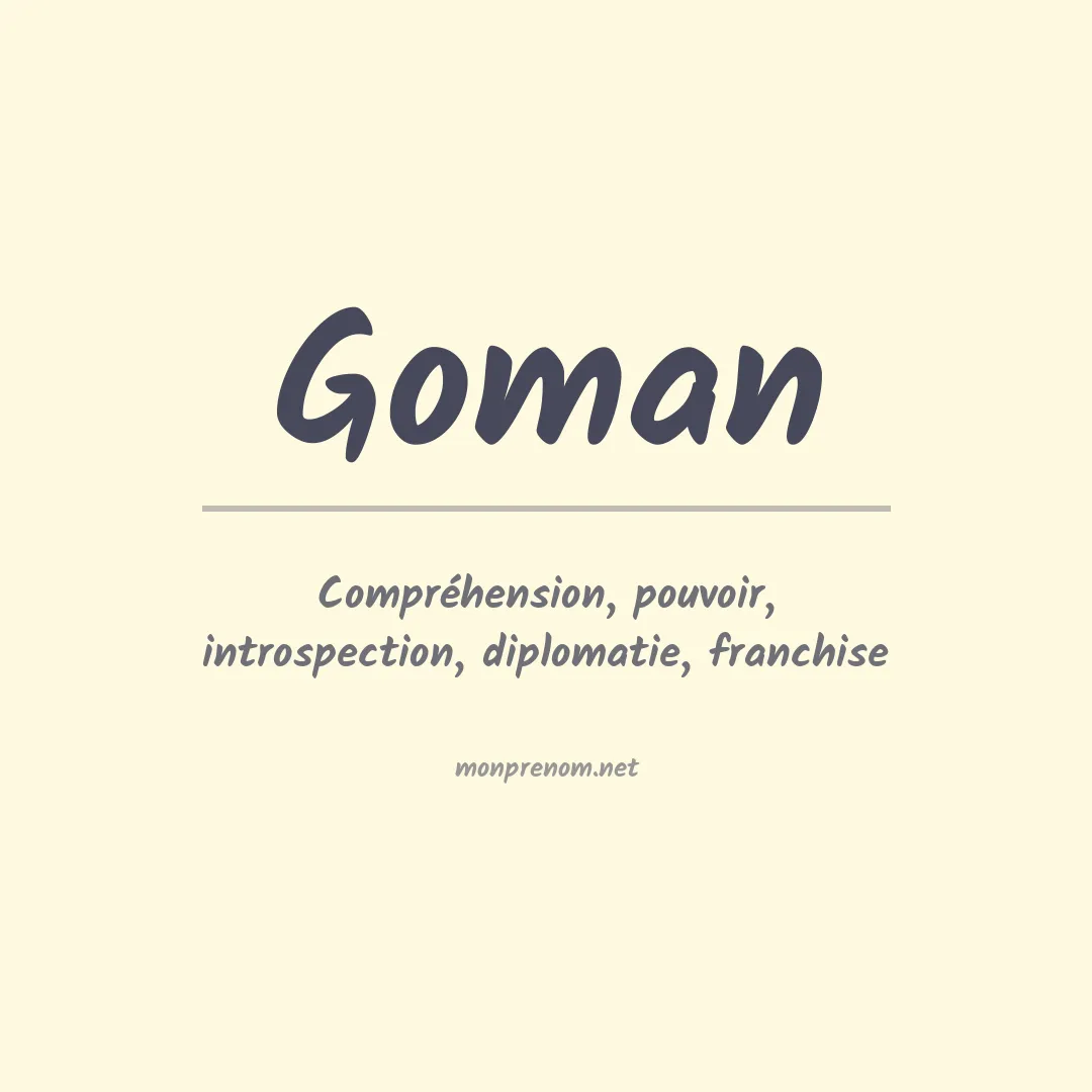 Prénom Goman