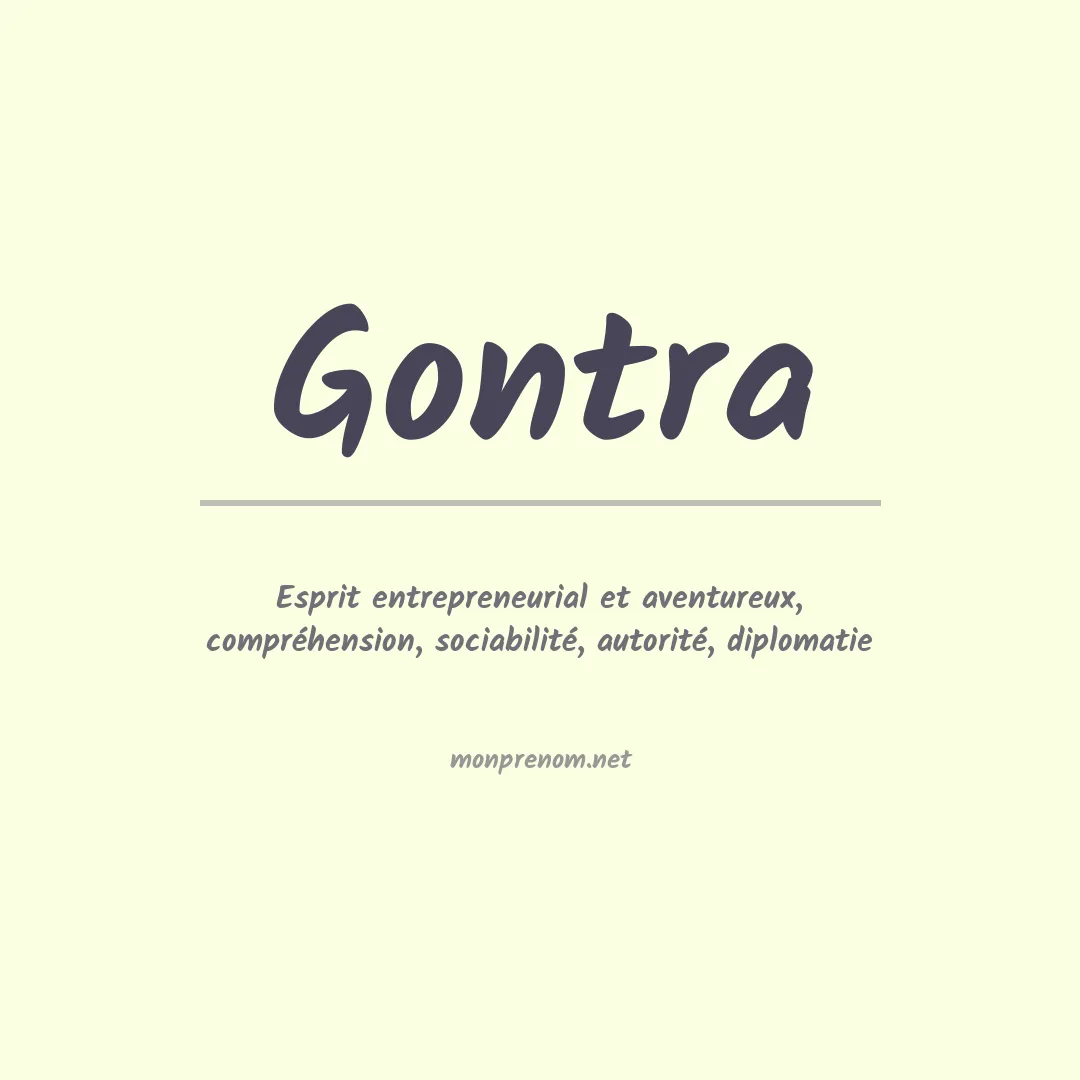 Signification du prénom Gontra