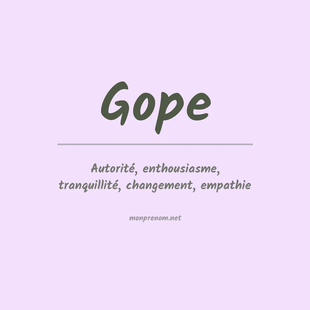 Signification du prénom Gope