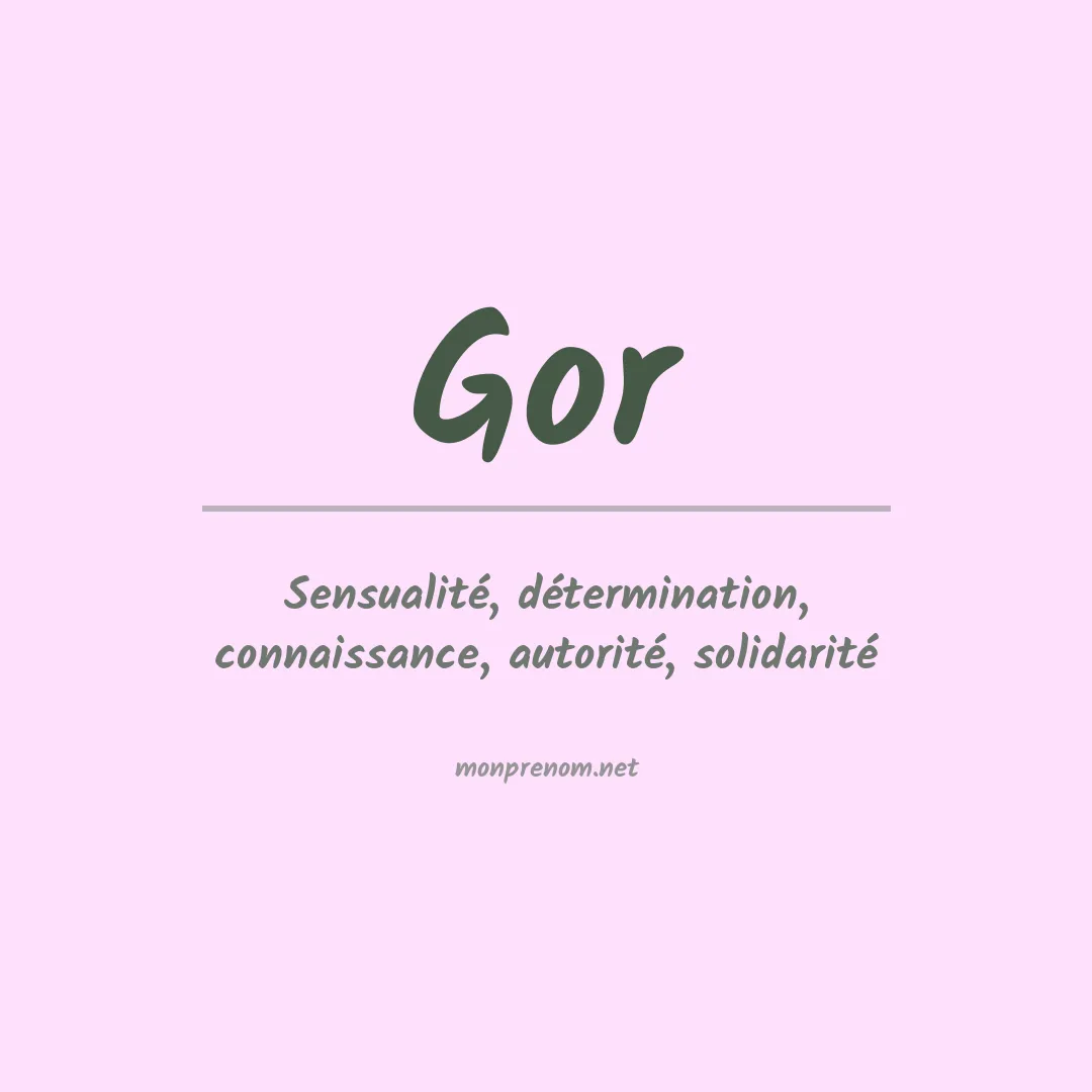 Prénom Gor