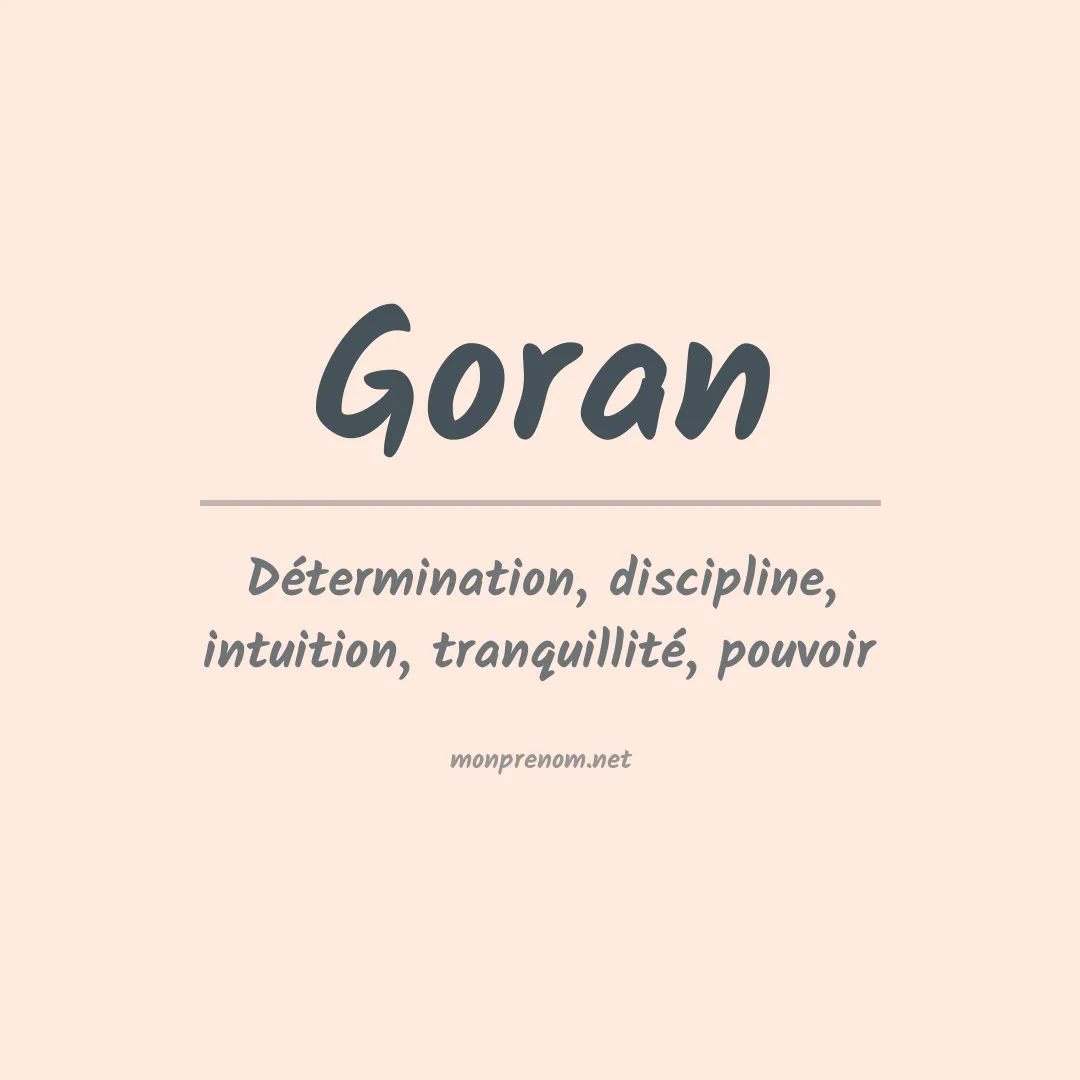 Prénom Goran