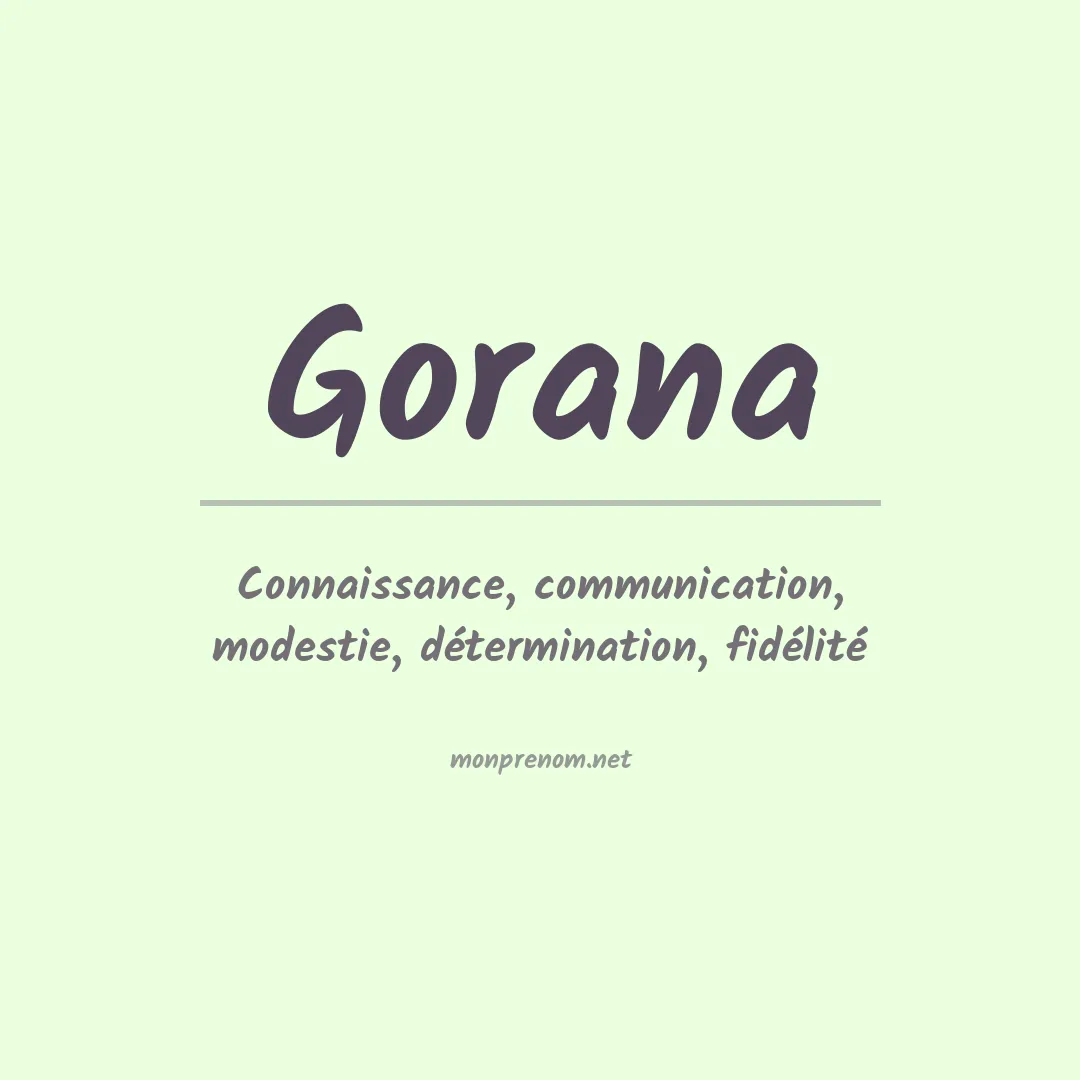 Signification du prénom Gorana