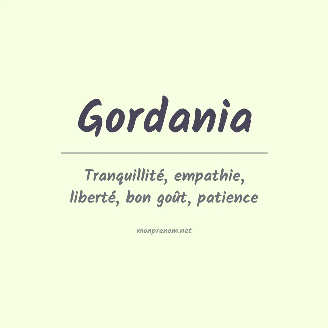 Signification du prénom Gordania