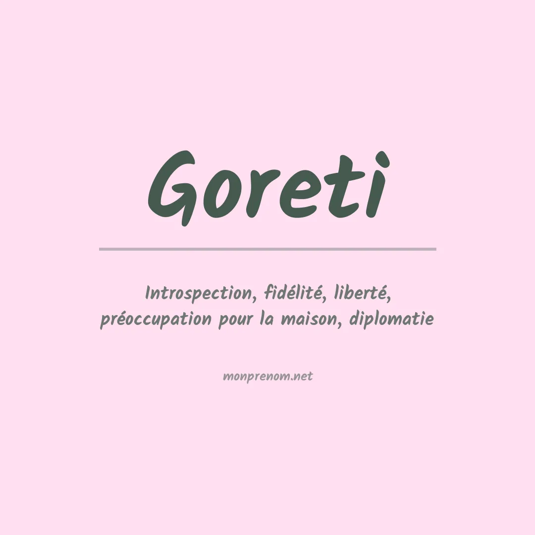 Prénom Goreti