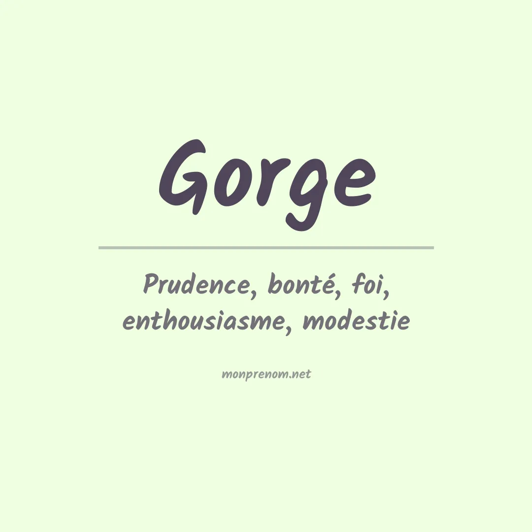 Prénom Gorge