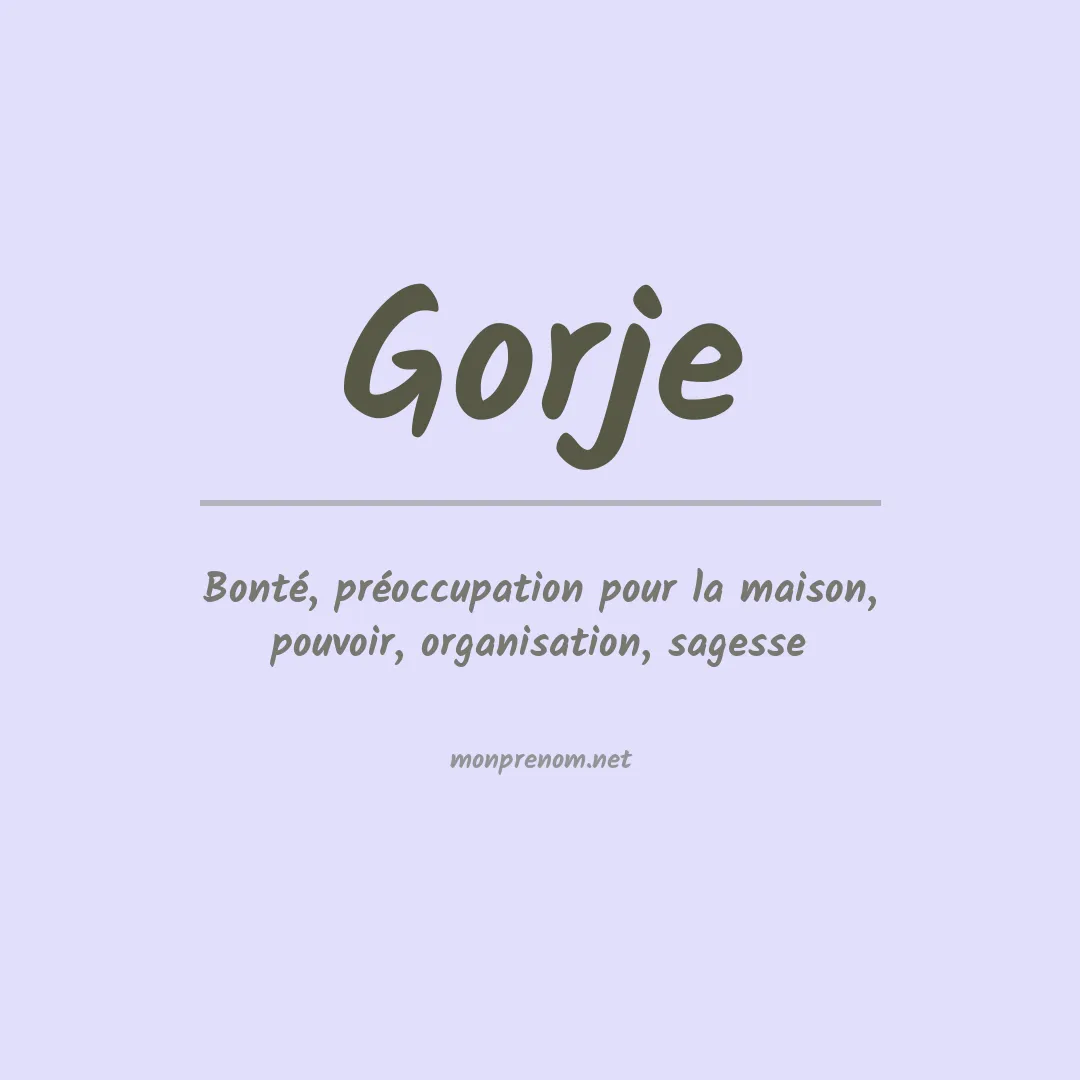 Prénom Gorje