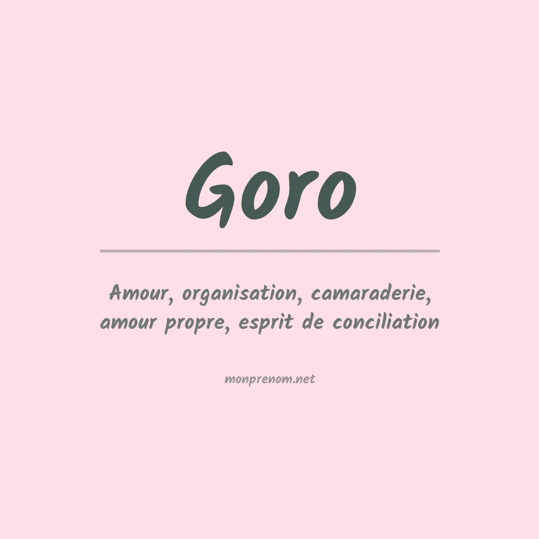 Prénom Goro
