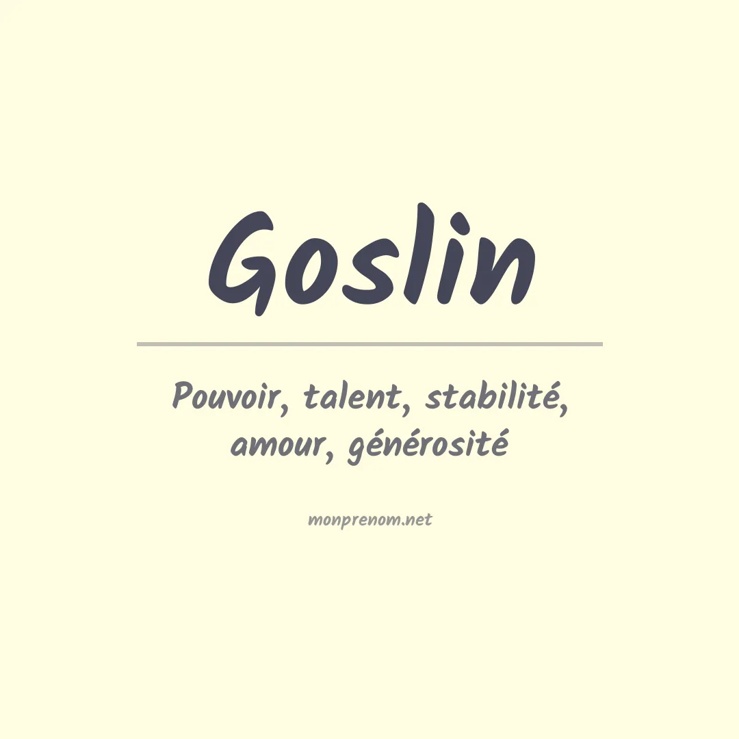 Prénom Goslin