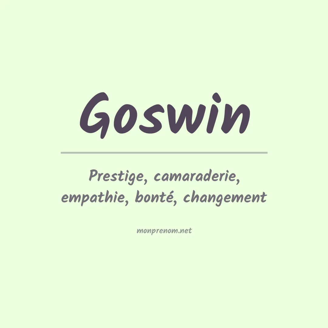 Signification du prénom Goswin