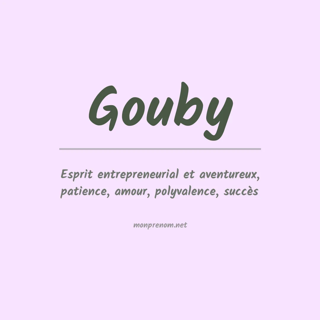 Signification du prénom Gouby
