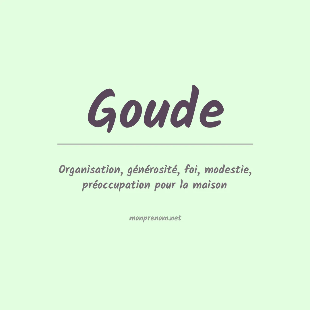 Signification du prénom Goude
